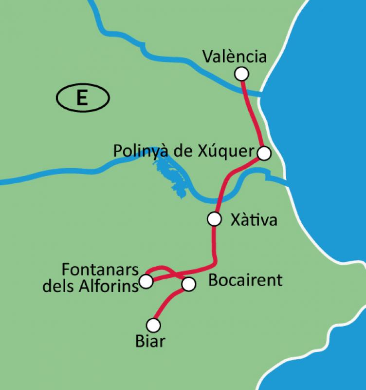 Karte Valencia - Land der Gegenstze